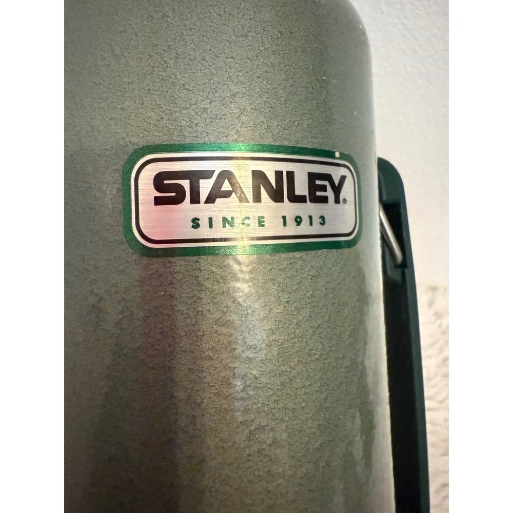 Vintage Stanley Thermos 1.1 Quart Green Insulated Bottle‎ with Handle - Picture 11 of 12